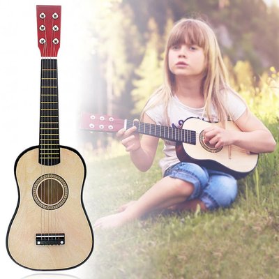 Дитяча дерев'яна гітара M 1370, шестиструнна, 52 см, запасна струна, медіатор 1370 фото