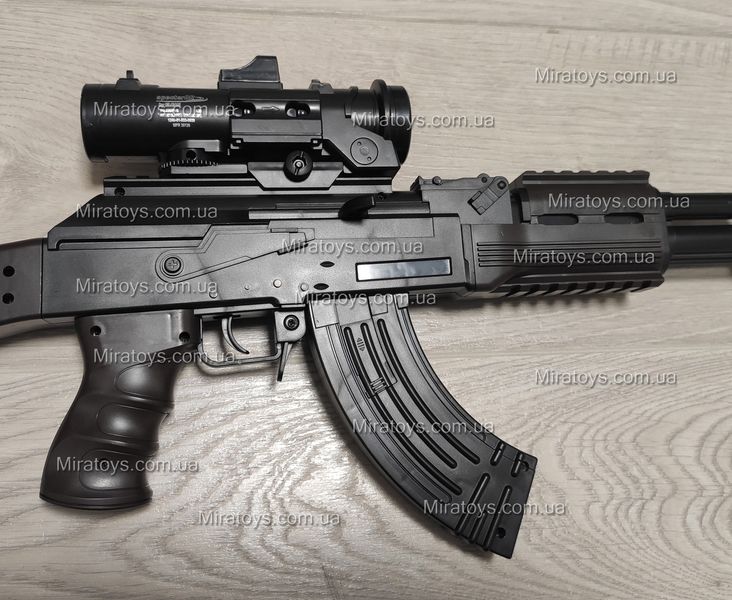 Дитячий автомат Калашникова на Орбізі AK-47 Графіті на акумуляторі, Оптичний приціл 6х і глушник 656 AK-47 Orange фото