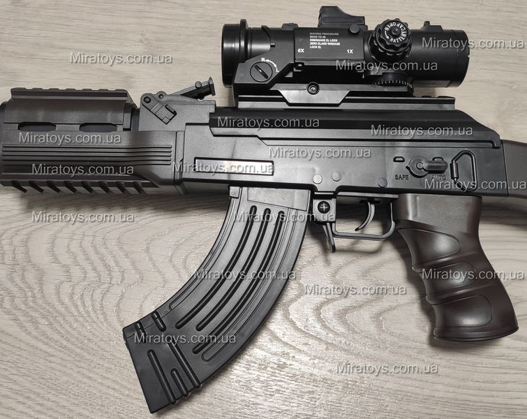 Детский автомат Калашникова на Орбиз AK-47 Граффити на Аккумуляторе, Оптический прицел 6х и глушитель 656 AK-47 Orange фото