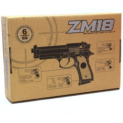 Дитячий пістолет металевий ZM 18 (Берта M 92) zm 18 фото