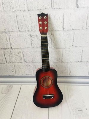 Гітара дитяча M 1369 дерево червона, 58 см, 6 струн, запасна струна, медіатор, 5 кольорів 1369 red фото