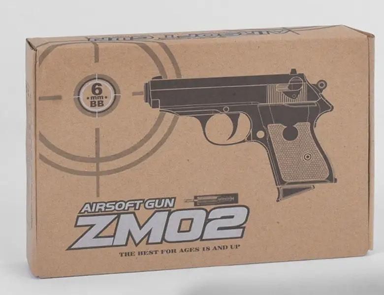 Дитячий пістолет металевий спринговий ZM 02 Walther PPK Вальтер zm 02 фото