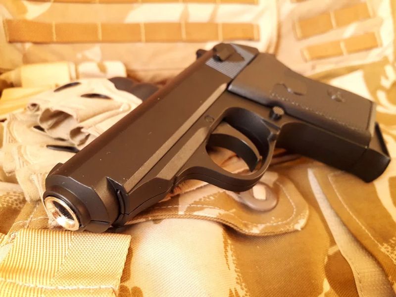 ✅ Дитячий пістолет металевий спринговий ZM 02 Walther PPK Вальтер zm 02 фото