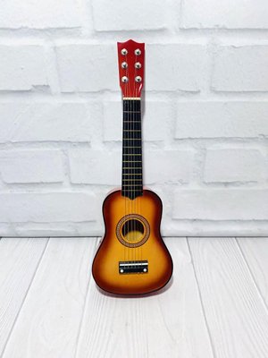 Гітара дитяча M 1369 дерево помаранчева, 58 см, 6 струн, запасна струна, медіатор, 5 кольорів 1369 orange фото