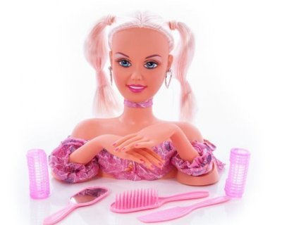 Манекен для зачісок DEFA 20957 з аксесуарами (Рожевий) 20957(Pink) фото