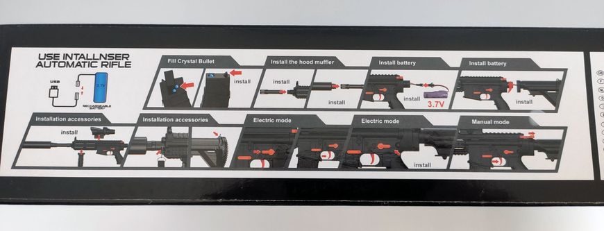 Игрушечный автомат Орбиз M416 Граффити Red на аккумуляторе, прицел, длина 85 см MH027C  фото