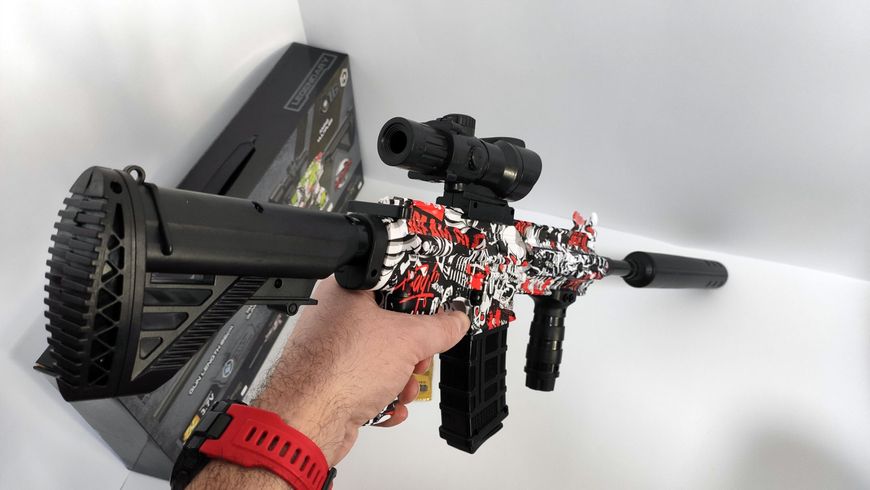 Іграшковий автомат Орбіз M416 Графіті Red на акумуляторі, приціл, довжина 85 см MH027C  фото